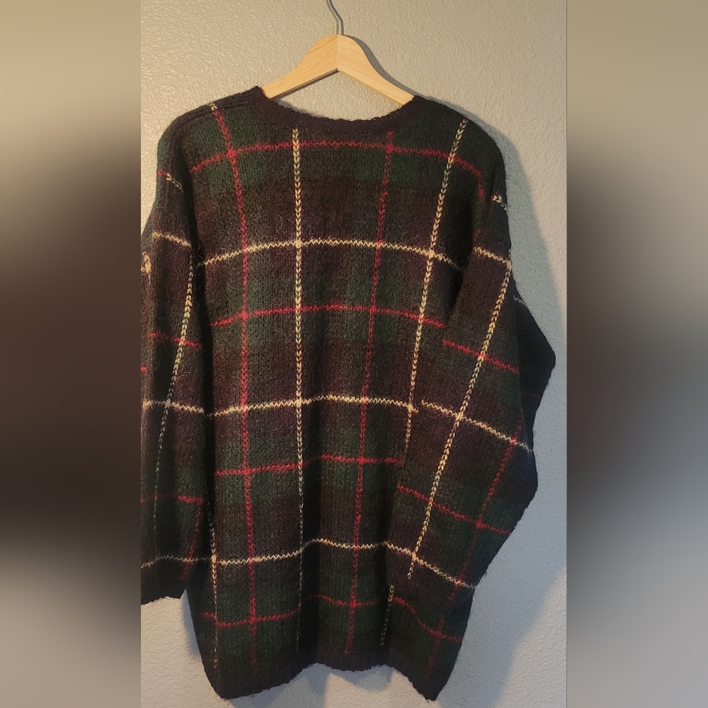 VINTAGE PAUL  HARRIS design UNISEX  SIZE L Plaid Sweater
